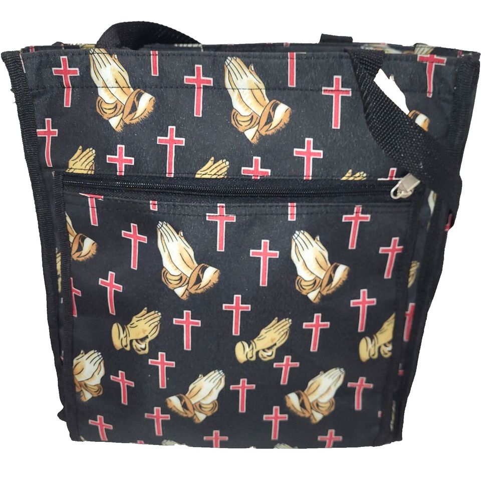 PRAYING HANDS  Cross  TOTE SPORTS GYM SCHOOL BAG RELIGIOUS